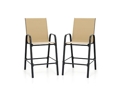 Slickblue Set of 2 Outdoor 29" Fabric Bar Stools with Armrests