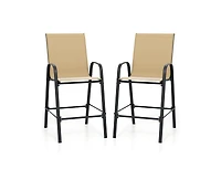 Slickblue Set of 2 Outdoor 29" Fabric Bar Stools with Armrests