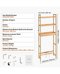 Volenca Over-The-Toilet Storage Shelf, 3-Tier Bathroom Space Saver Organizer Rack