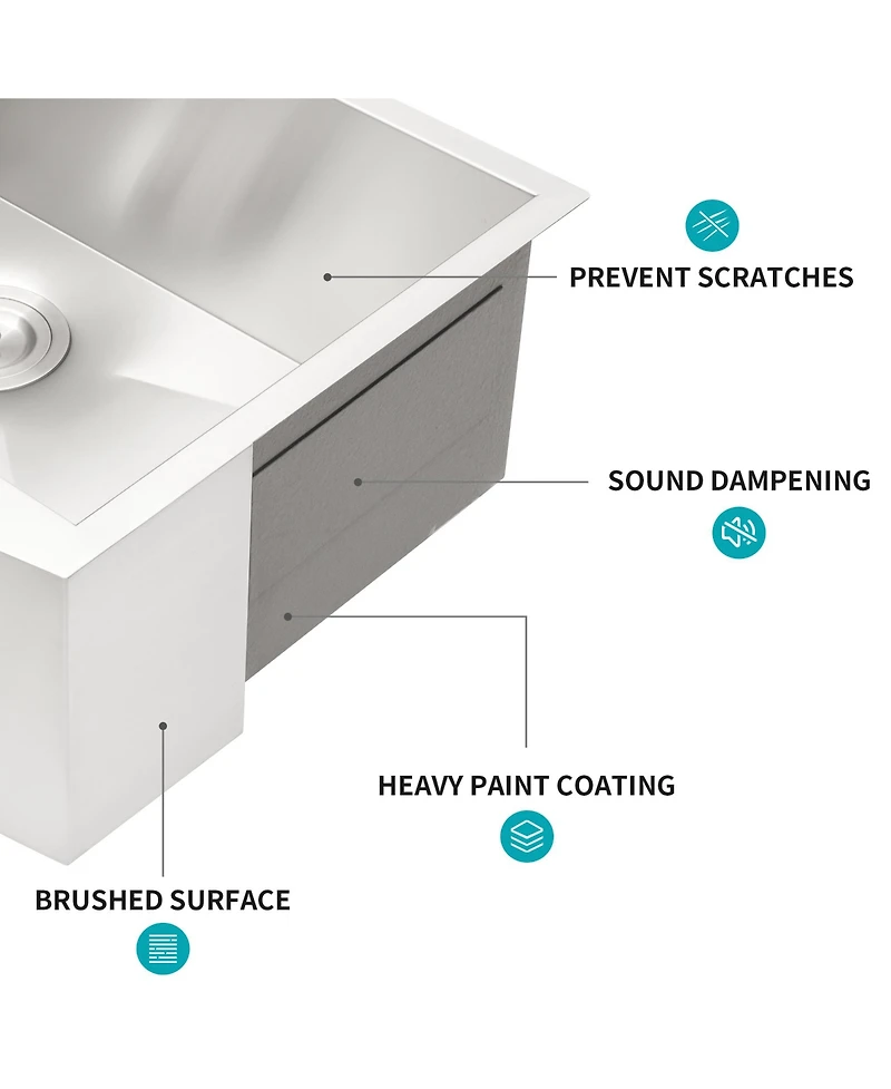 flynama 33x20x9 Inch Stainless Steel Farmhouse Apron Front Kitchen Sink 16 Gauge T304 Single Bowl With Dish Grid Drain Assembly Drying Rack