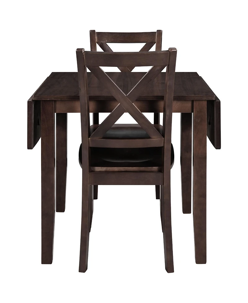 Simplie Fun Wood Drop Leaf Breakfast Nook Dining Set, 2 Chairs