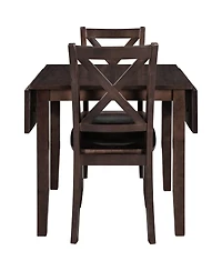Simplie Fun Wood Drop Leaf Breakfast Nook Dining Set, 2 Chairs