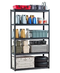 Mecale 5-Tier Garage Storage Shelves, 18"D x 48"W x 78"H, 3000 lb Capacity, Adjustable Metal Utility Shelving Rack, Black