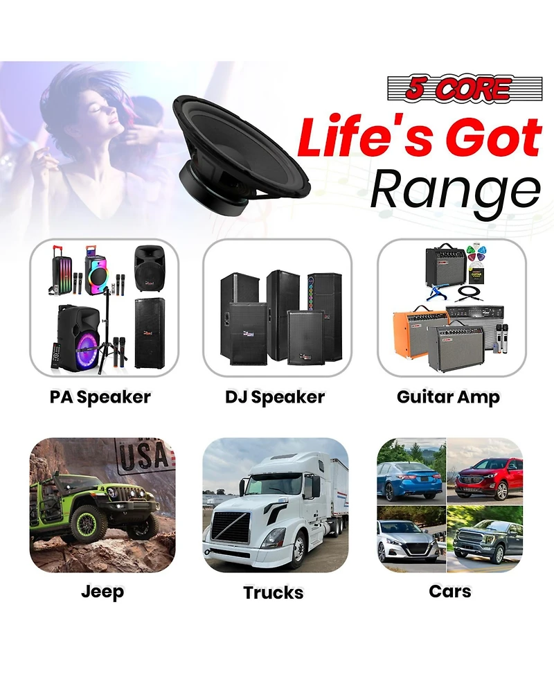 5 Core Drum Microphone Kit 9Pc All Metal Drummer Mics Tom/Snare & Cymbals Wired Instrument Drums Set