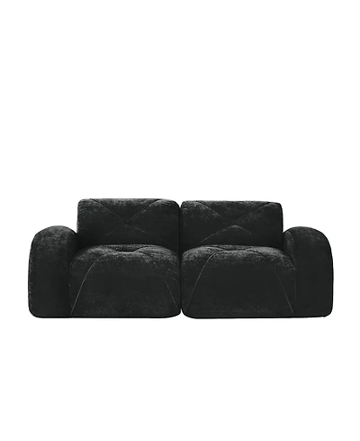 Boyel Living 2-Seater Tufted Sofa Couches with Soft Velvet Fabric and No Assembly Required