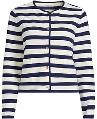 Lands' End Women's Petite Fine Gauge Cotton Milano Blazer Sweater
