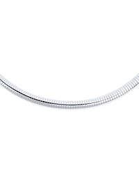 Bling Jewelry Contoured 6mm Snake Flexible Omega Chain Sterling Silver Choker Collar Necklace Made in Italy 16 Inch