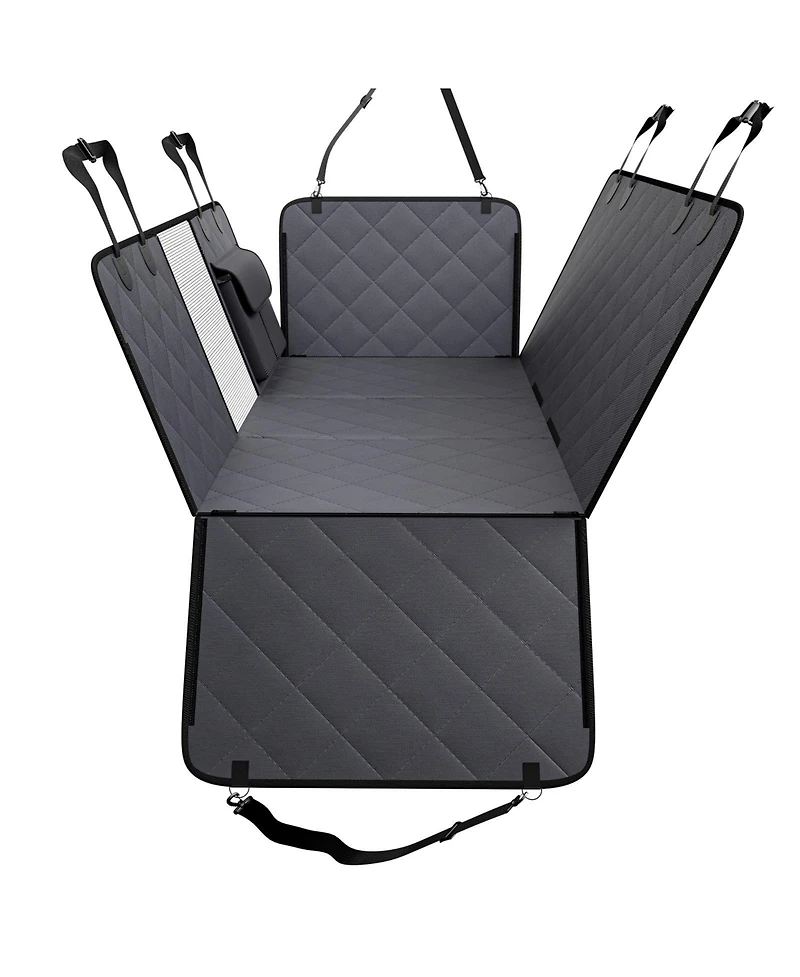 Cozito Back Seat Extender for Dogs, Waterproof Hard-Bottom Dog Hammock/Seat Cover, 54 x 24 in, 400 lb Support, Mesh Window & Storage Pocket, Car/Suv