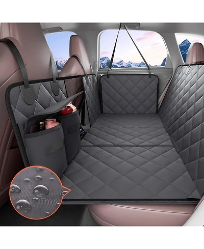 Cozito Back Seat Extender for Dogs, Waterproof Hard-Bottom Dog Hammock/Seat Cover, 54 x 24 in, 400 lb Support, Mesh Window & Storage Pocket, Car/Suv