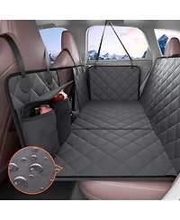 Cozito Back Seat Extender for Dogs, Waterproof Hard-Bottom Dog Hammock/Seat Cover, 54 x 24 in, 400 lb Support, Mesh Window & Storage Pocket, Car/Suv