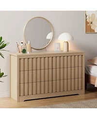 gaomon 6-Drawer Wood Fluted Handleless Dresser