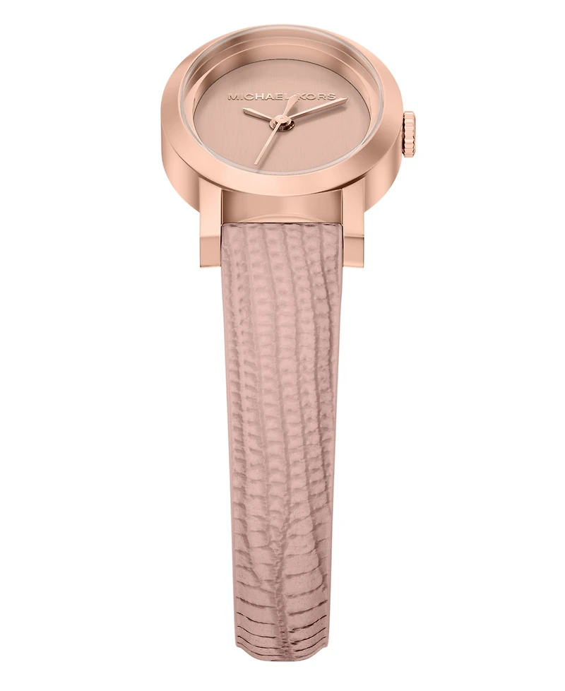 Michael Kors Women's Maude Three-Hand Pink Leather Watch, 21mm