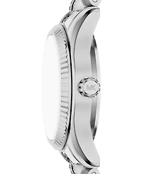 Michael Kors Women's Lexington Three-Hand Silver-Tone Stainless Steel Watch, 26mm