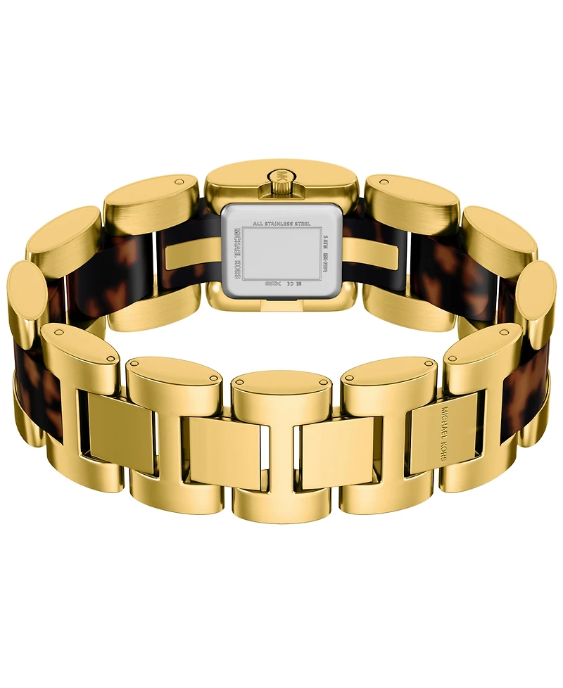 Michael Kors Women's Darrington Two-Hand Tortoise Acetate and Gold-Tone Stainless Steel Watch, 24mm