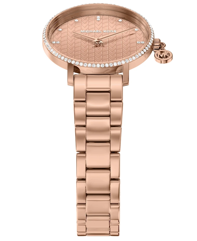 Michael Kors Women's Pyper Two-Hand Rose Gold-Tone Stainless Steel Watch, 32mm