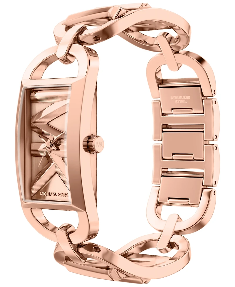 Michael Kors Women's Empire Three-Hand Rose Gold-Tone Stainless Steel Watch, 20mm