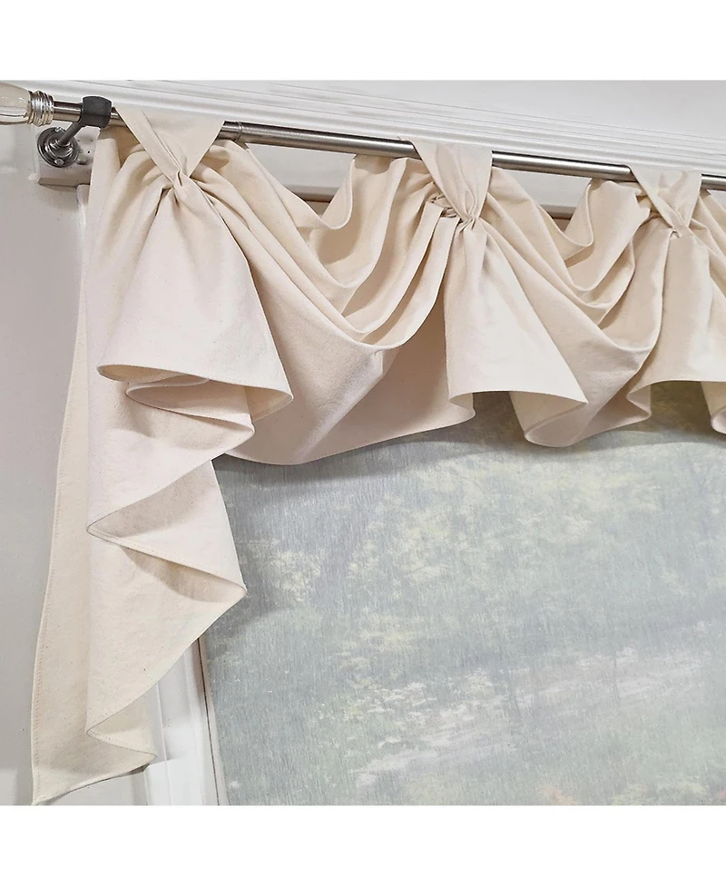 Rlf Home Soft Duck 3-s Victory 100% Cotton Tab Top Swag Window Curtain 54" x 25"