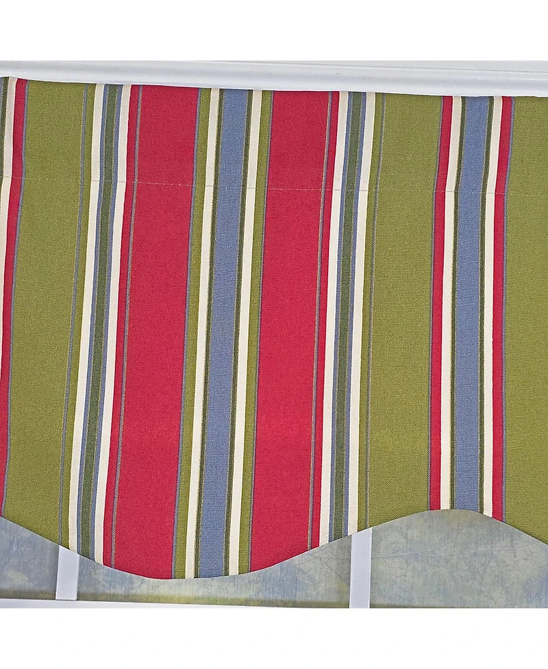 Rlf Home Nigel Stripe Provance 100% Cotton Rod Pocket Lined Window Valance 50" x 17" Multi