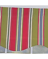 Rlf Home Nigel Stripe Provance 100% Cotton Rod Pocket Lined Window Valance 50" x 17" Multi