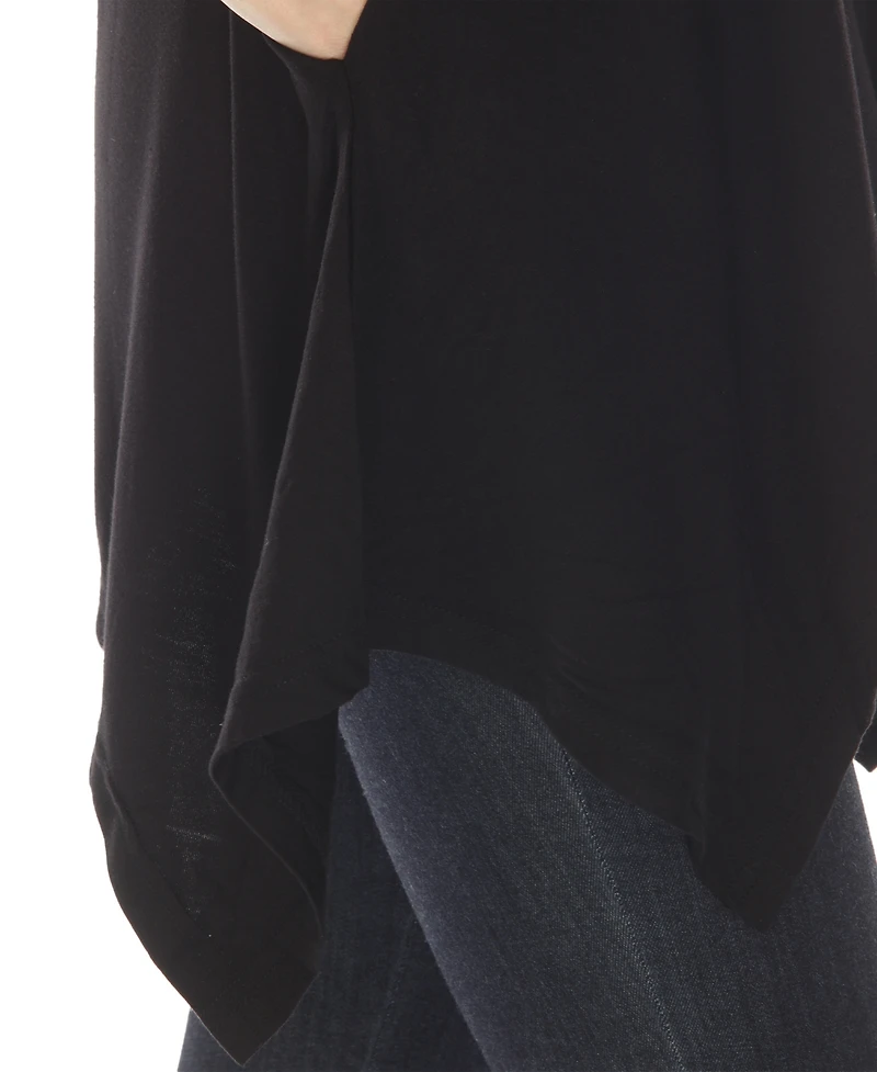 White Mark Women's Short Sleeve Swing Tunic Top