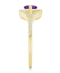 Macy's Gemstone and Diamond Ring (1/5 ct. t.w.) 10k White Gold (also Yellow Gold)