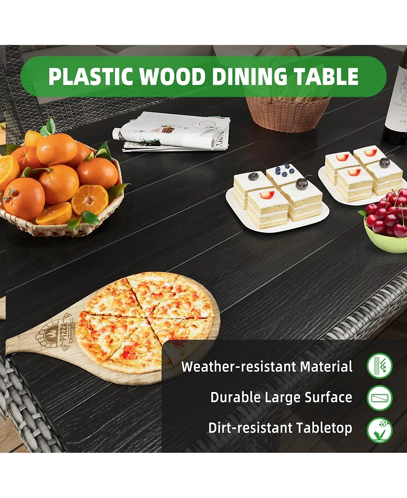 Gaomon 7-Piece Outdoor Patio Set with Wicker Rattan Dining Table