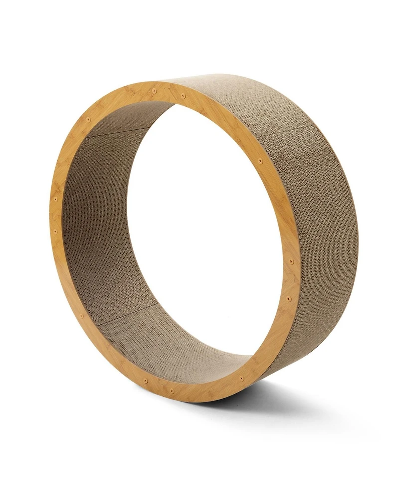 Aostirmotor 38 in Wooden Cat Running Wheel with Runway in Natural