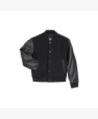 Xray Boy's Wool Varsity Bomber Jacket With Grainy Pu Sleevees Jackets
