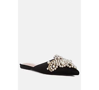 Astre Pearl Embellished Shimmer Mules