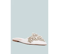 Astre Pearl Embellished Shimmer Mules