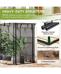 Outsunny Crop Cage, Large Plant Protection Tent with Zippe Door,