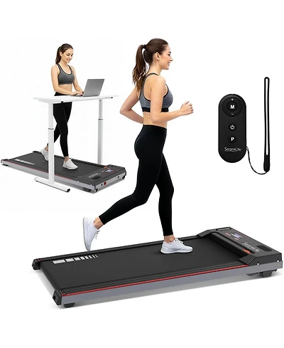 SereneLife Portable Walking Pad, Ultra Slim Under Desk Treadmill, Quiet 2.5HP Motor, Led Display, Remote Control
