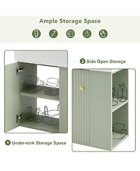 Cesicia 22 in. Modern Floating Bathroom Vanity with Ceramic Basin and Right Side Storage for Small Bathrooms