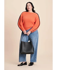 Eloquii Women's Rounded Sleeve Sweater