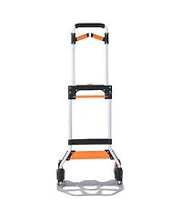 Mecale Folding Hand Truck, 309 lb Capacity, Aluminum Convertible Hand Truck & Dolly, Telescoping Handle, Pp+Tpr Wheels, Lightweight Cart