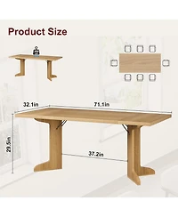 gaomon Kitchen Large Dining Table for 6 Farmhouse Kitchen Table for Dining Room, Home Office, Living Room