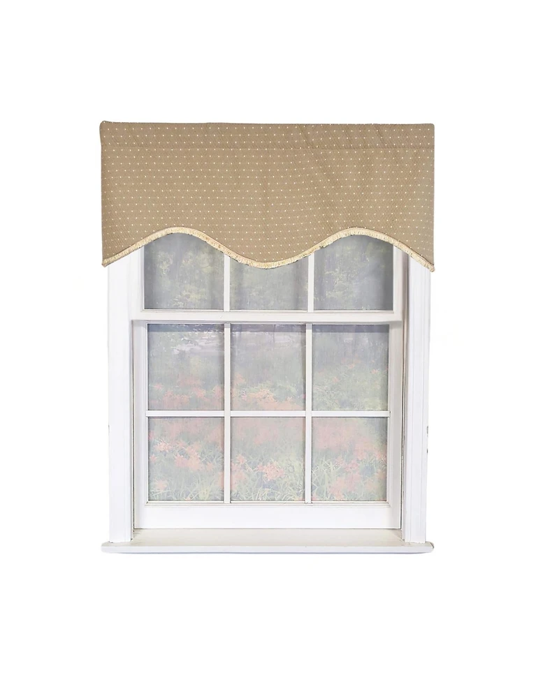 Rlf Home Dapple Cornice 100% Cotton Rod Pocket Lined Window Valance 50" x 17"