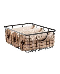 mDesign Metal Pantry Basket with Handles for Kitchen