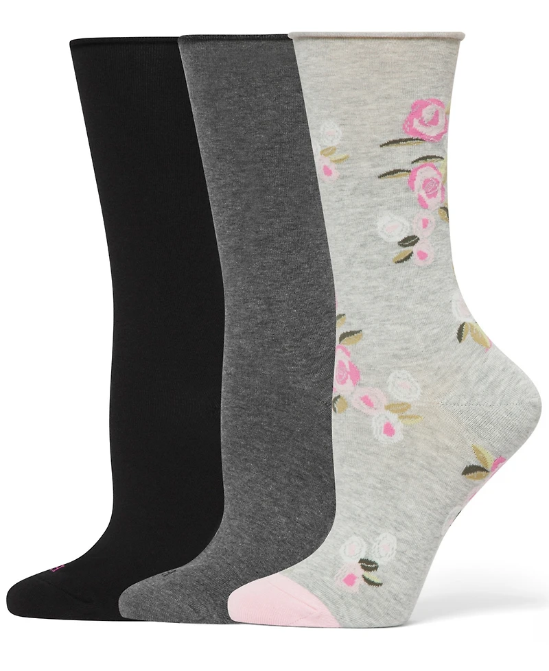 Hue Women's Roll Top Socks 3-Pk U6487MP