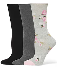 Hue Women's Roll Top Socks 3-Pk U6487MP