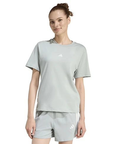 adidas Women's Short-Sleeve Cotton Crewneck Logo T-Shirt