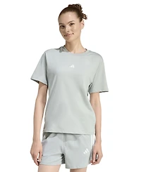 adidas Women's Short-Sleeve Cotton Crewneck Logo T-Shirt