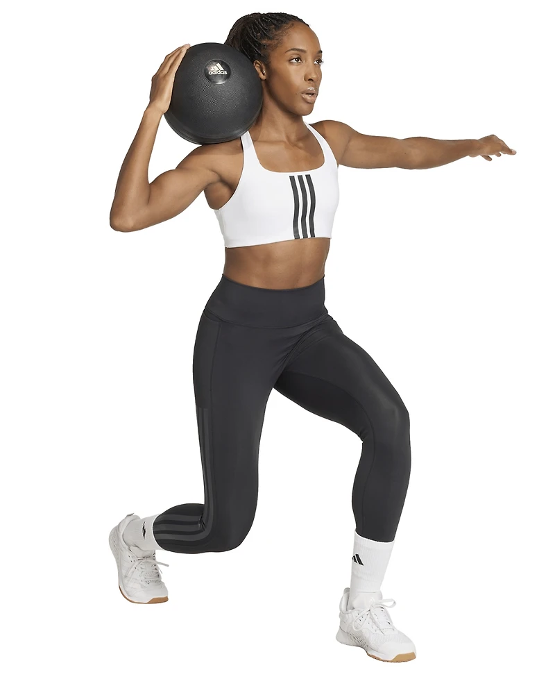 adidas Women's Optime Workout 3-Stripes Medium Support Bra