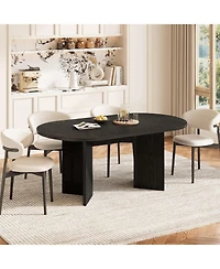 Tribesigns 63" Oval Farmhouse Dining Table for 4-6