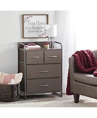 mDesign Storage Dresser Furniture, 4 Removable Fabric Drawers, Dk. Gray/Graphite
