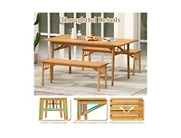 Outdoor 48-Inch Acacia Wood Bench with Breathable Slats