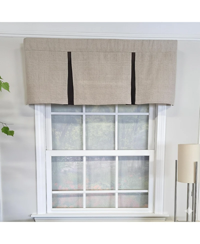 Rlf Home Denton Pleated 100% Cotton Rod Pocket Lined Window Valance 50" x 17" Taupe