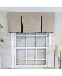 Rlf Home Denton Pleated 100% Cotton Rod Pocket Lined Window Valance 50" x 17" Taupe