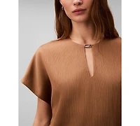 Calvin Klein Women's Plisse Short-Sleeve Top