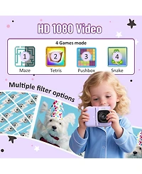 Swifint Kids Instant Print Camera, 1080P Digital Camera with 32GB Sd Card & 3 Paper Rolls. Christmas Birthday Gift for 4-10 Year Old Girls Boys.